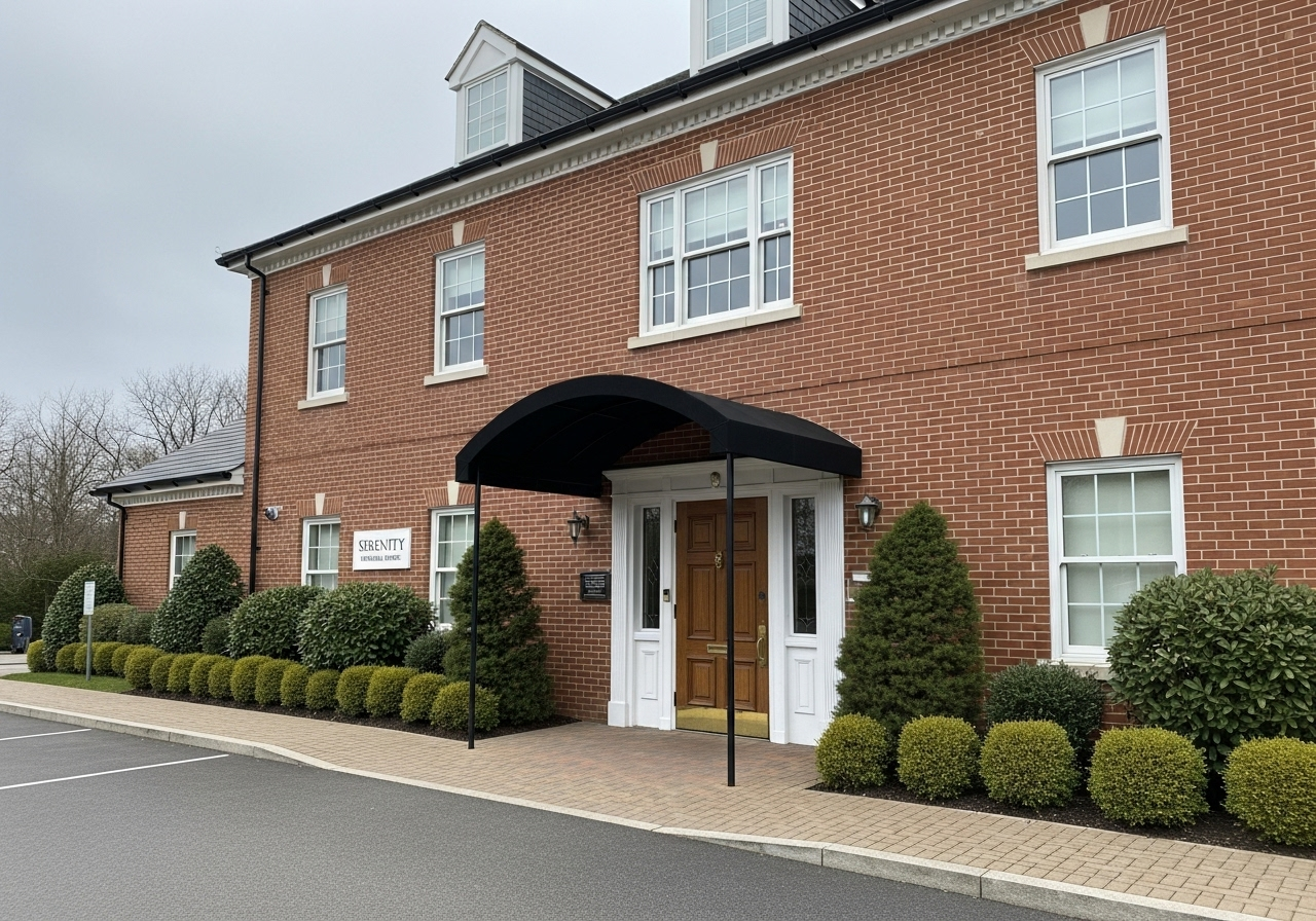 Modern funeral home exterior