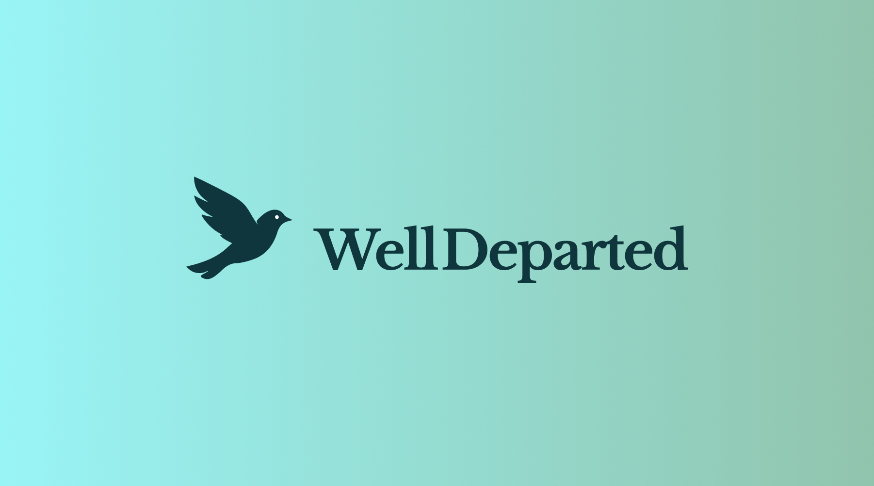 WellDeparted logo gradient background